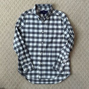 Ralph Lauren Boys Button Up Short Gray Check Size 6